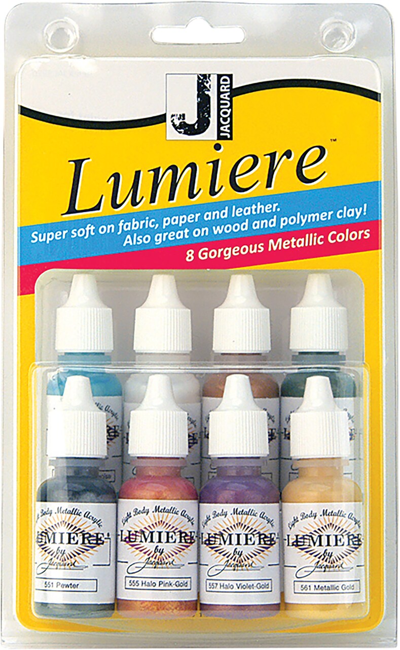 Jacquard Lumiere Mini Exciter Pack .5oz 8/Pkg-Assorted Colors